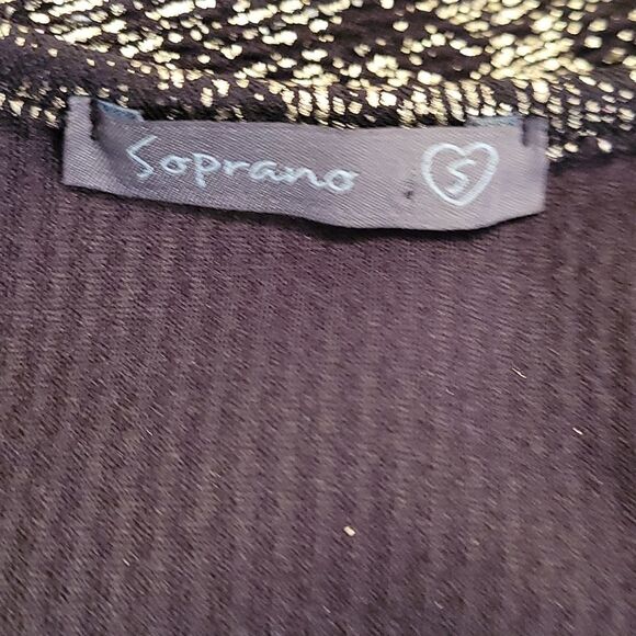 BRAND NEW SOPRANO METALLIC GOLD &BLACK SPAGHETTI STRAP SLEEVELESS DRESS - Picture 13 of 15